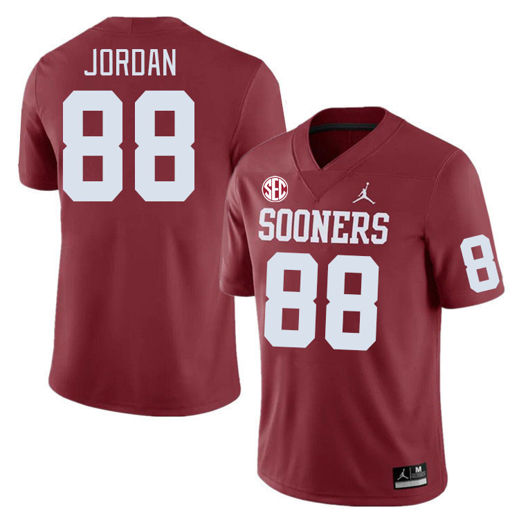 Men #88 Jacob Jordan Oklahoma Sooners 2024 SEC Conference College Football Jerseys-Crimson